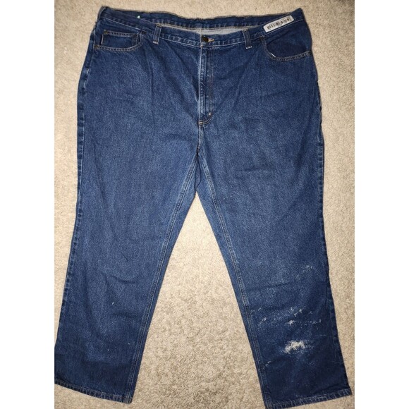 Carhartt Relaxed Fit Denim Work Jeans Men’s 46x30 Blue Heavy Duty RN 51374 - Picture 2 of 8